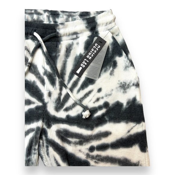 Design Lab Women's Black/White Tie Dye Waffle Pants Joggers⭐️Multiple Sizes⭐️ - Picture 4 of 5